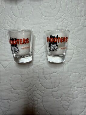 Hooters Wisconsin Shot Glass Set Janesville Madison Collectible Barware